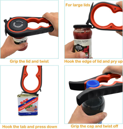 5-in-1 Easy-Grip Jar Opener Set for Weak Hands