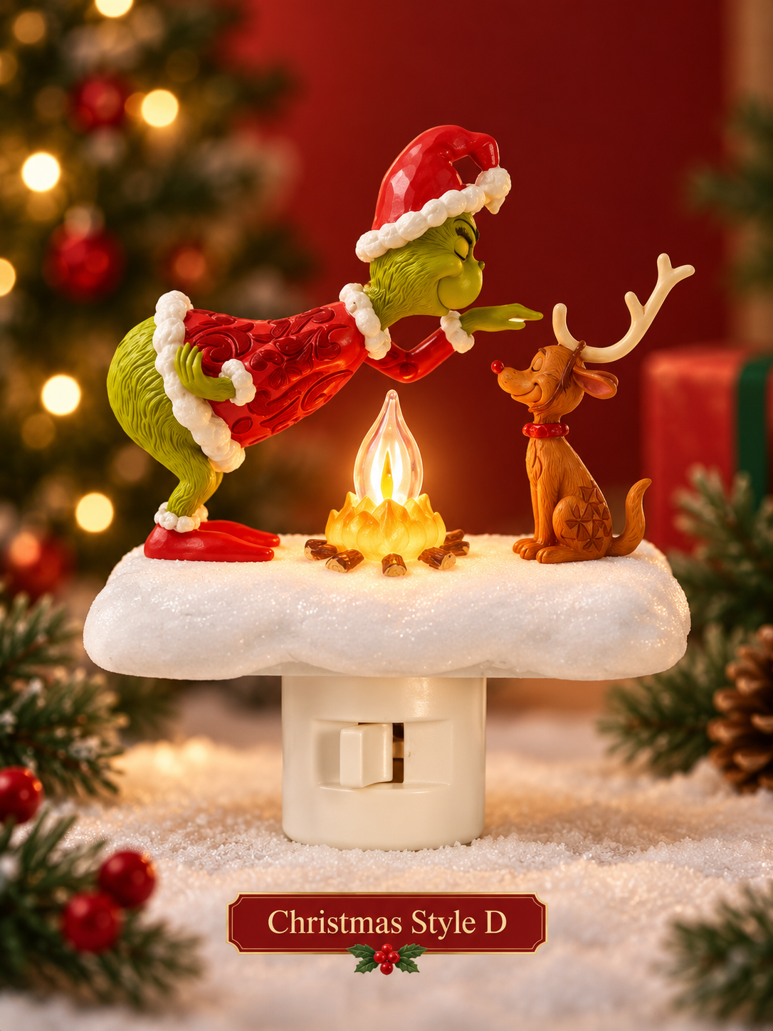 🎄 3D Christmas Plug-In Night Light – Warm Glowing Holiday Wall Décor