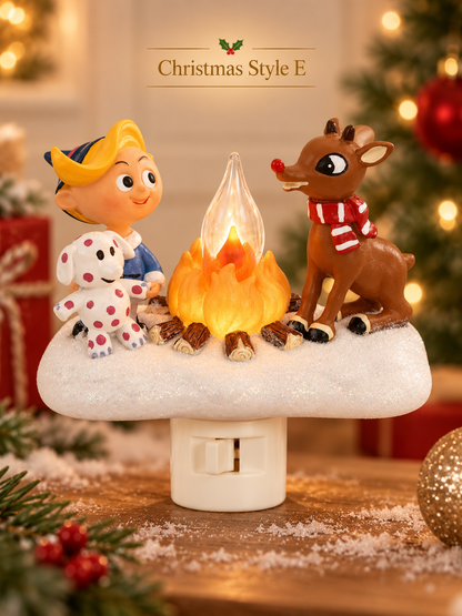 🎄 3D Christmas Plug-In Night Light – Warm Glowing Holiday Wall Décor