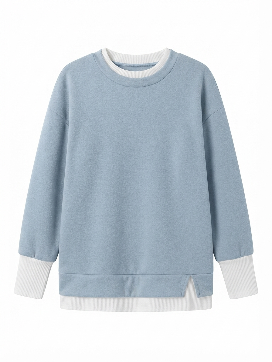 💥New Arrival women's layered-look sweatshirt featuring a drop-shoulder design