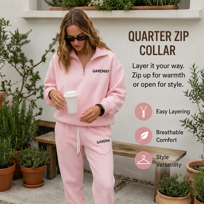 💥New Launch | Fleece Oversized Logo Quarter Zip Pullover