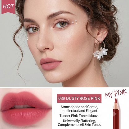 🔥Dual-Ended Lip Duo: Long-Lasting Waterproof Lip Liner + High-Gloss Lip Glaze Pen