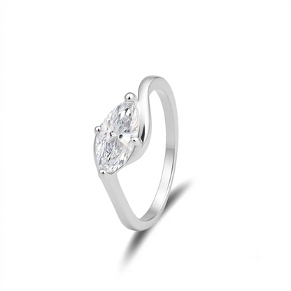 ✨Moissanite 1ct Rippling Romance Marquise Solitaire Ring Silver