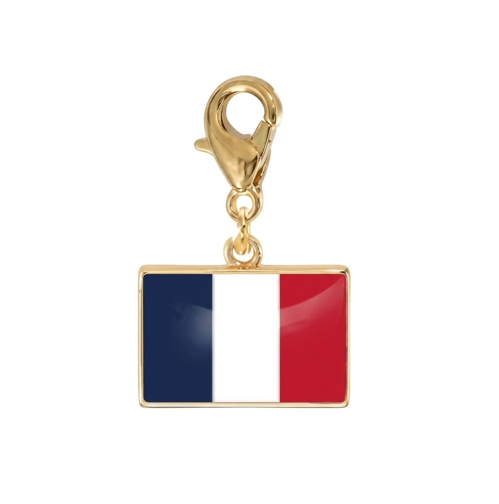 🔥Stainless Steel Country Flag Bracelet Pendant Hand Chain Charm Travel Keyring Ornament