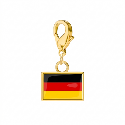 🔥Stainless Steel Country Flag Bracelet Pendant Hand Chain Charm Travel Keyring Ornament