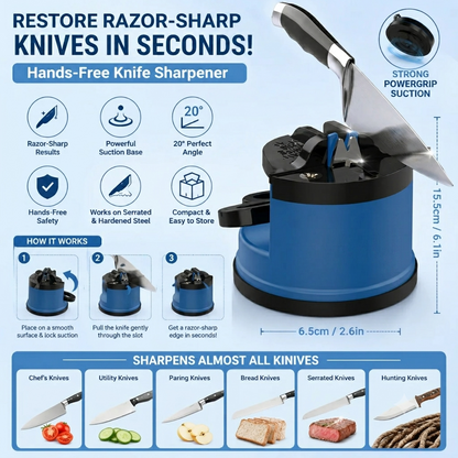 🔥 Kitchen Essential | Hands-Free Knife Sharpener