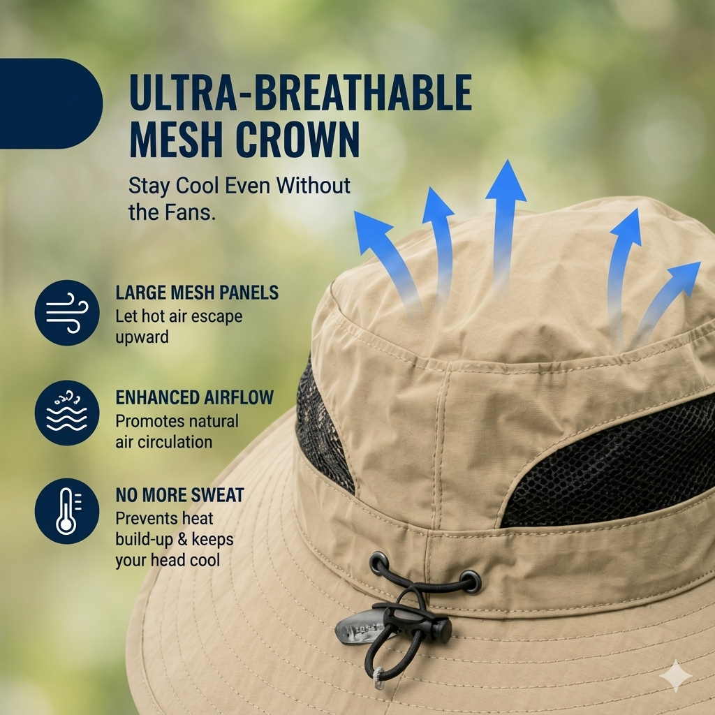 Solar/USB Powered Fan Safari Hat