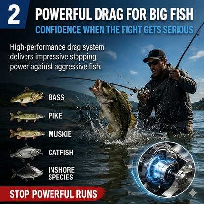 Round casting reel|all-aluminum alloy machined fishing reel