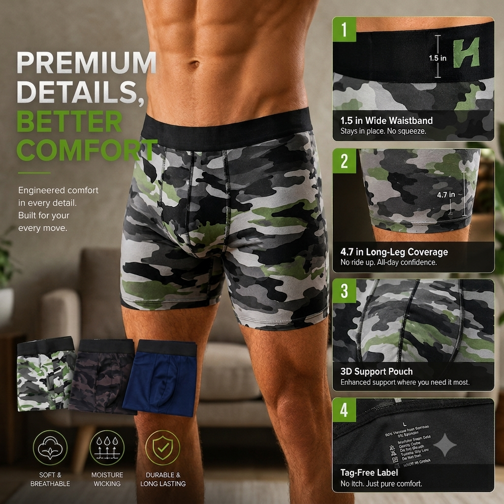 🔥Hot Sale | Men's Bamboo Boxer Briefs