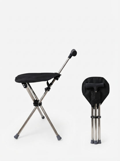 🦯LIMITED-TIME 50% OFF! 💡 Multifunction Folding Walking Cane – Built-In Light, Emergency Alarm, Quad Base & 5-Level Height Adjustment✨