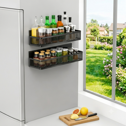 🔥Hot Sale | 2-Pack Magnetic Refrigerator Spice Rack Organizer