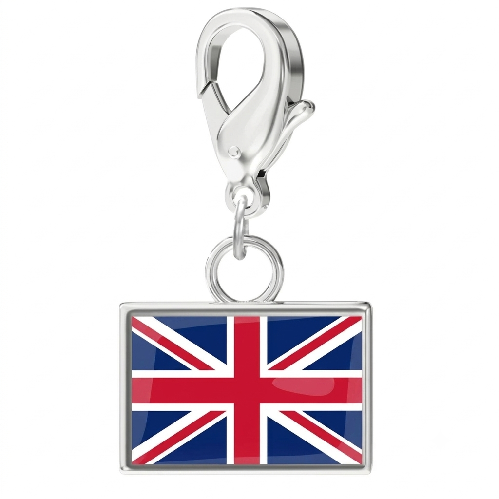 🔥Stainless Steel Country Flag Bracelet Pendant Hand Chain Charm Travel Keyring Ornament