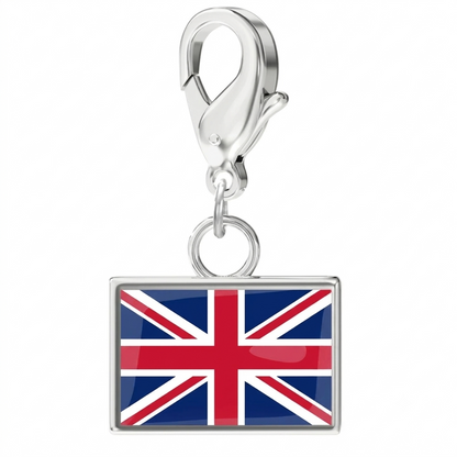 🔥Stainless Steel Country Flag Bracelet Pendant Hand Chain Charm Travel Keyring Ornament