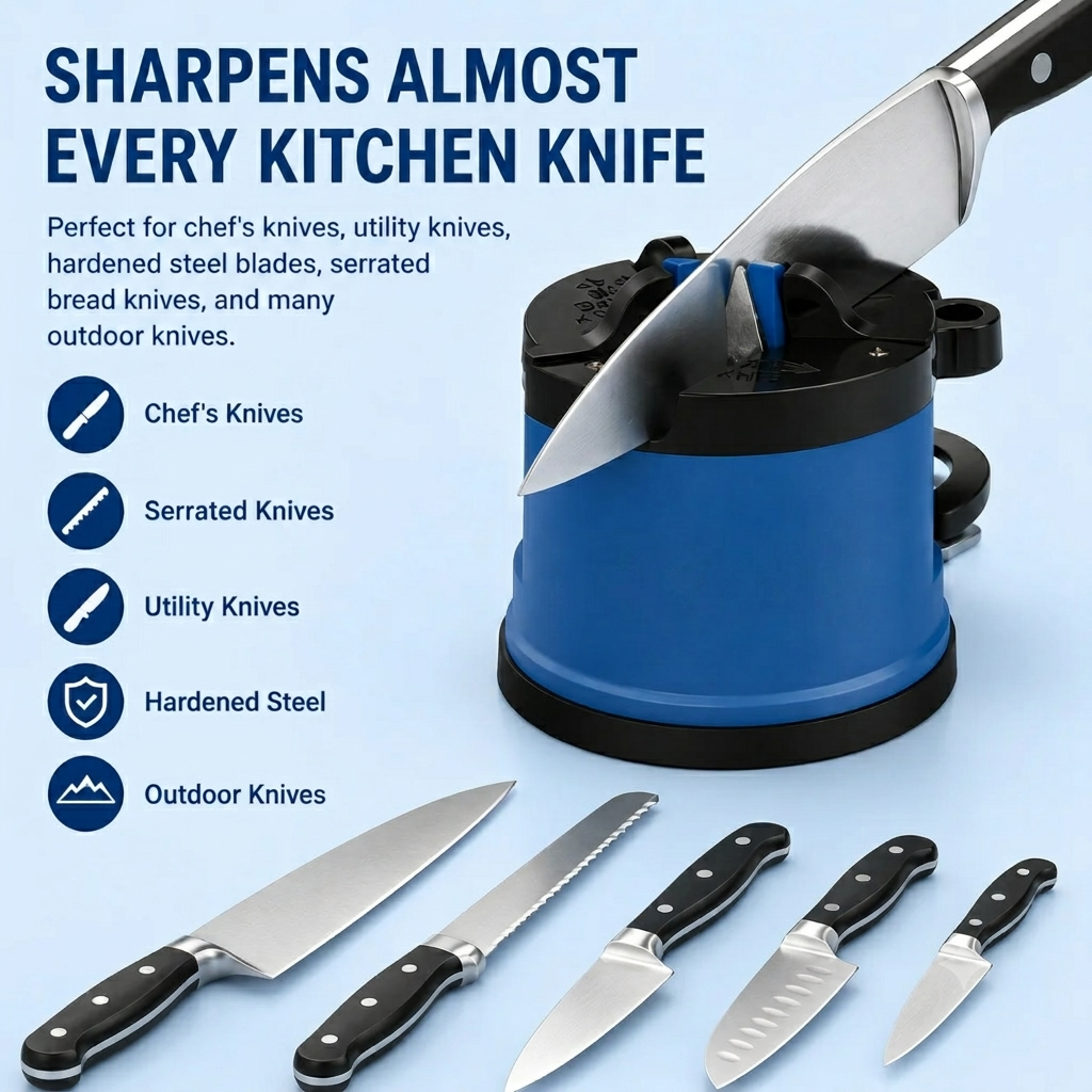 🔥 Kitchen Essential | Hands-Free Knife Sharpener