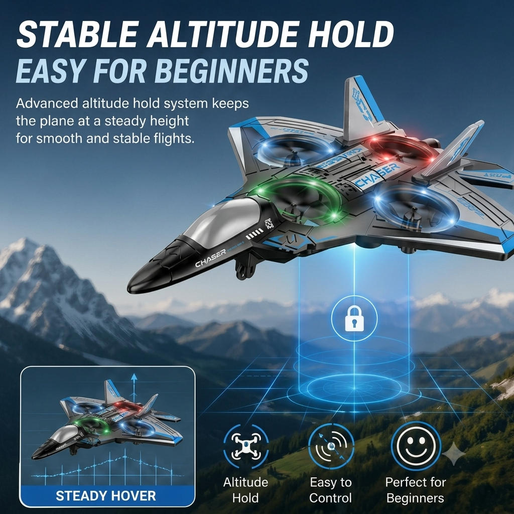 🔥 Hot Sale | Colorful LED Stunt Fighter Jet Drone