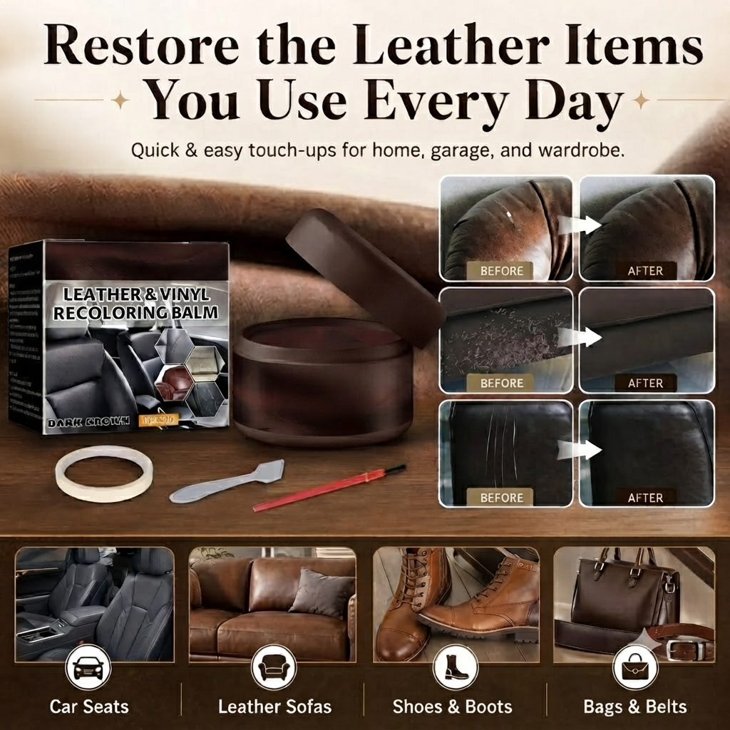 Magic Leather Color Restorer & Repair Paste for Couches, Car Seats and Bags