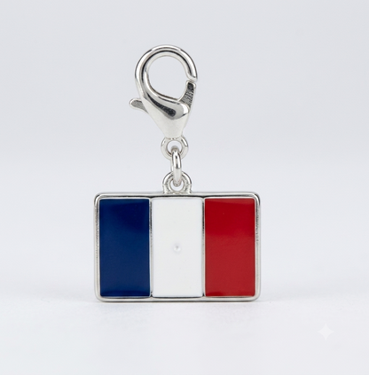 🔥Stainless Steel Country Flag Bracelet Pendant Hand Chain Charm Travel Keyring Ornament
