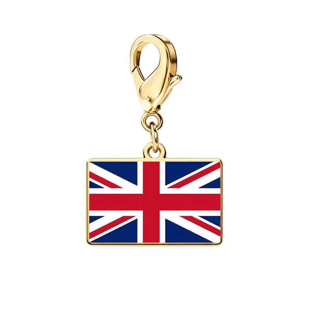 🔥Stainless Steel Country Flag Bracelet Pendant Hand Chain Charm Travel Keyring Ornament