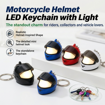🏍️ Motorcycle Helmet LED Keychain with Light – Limited Time Sale