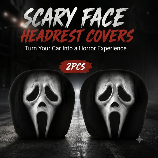 💥New Launch | Quirky Black Skull Car Headrest Cover