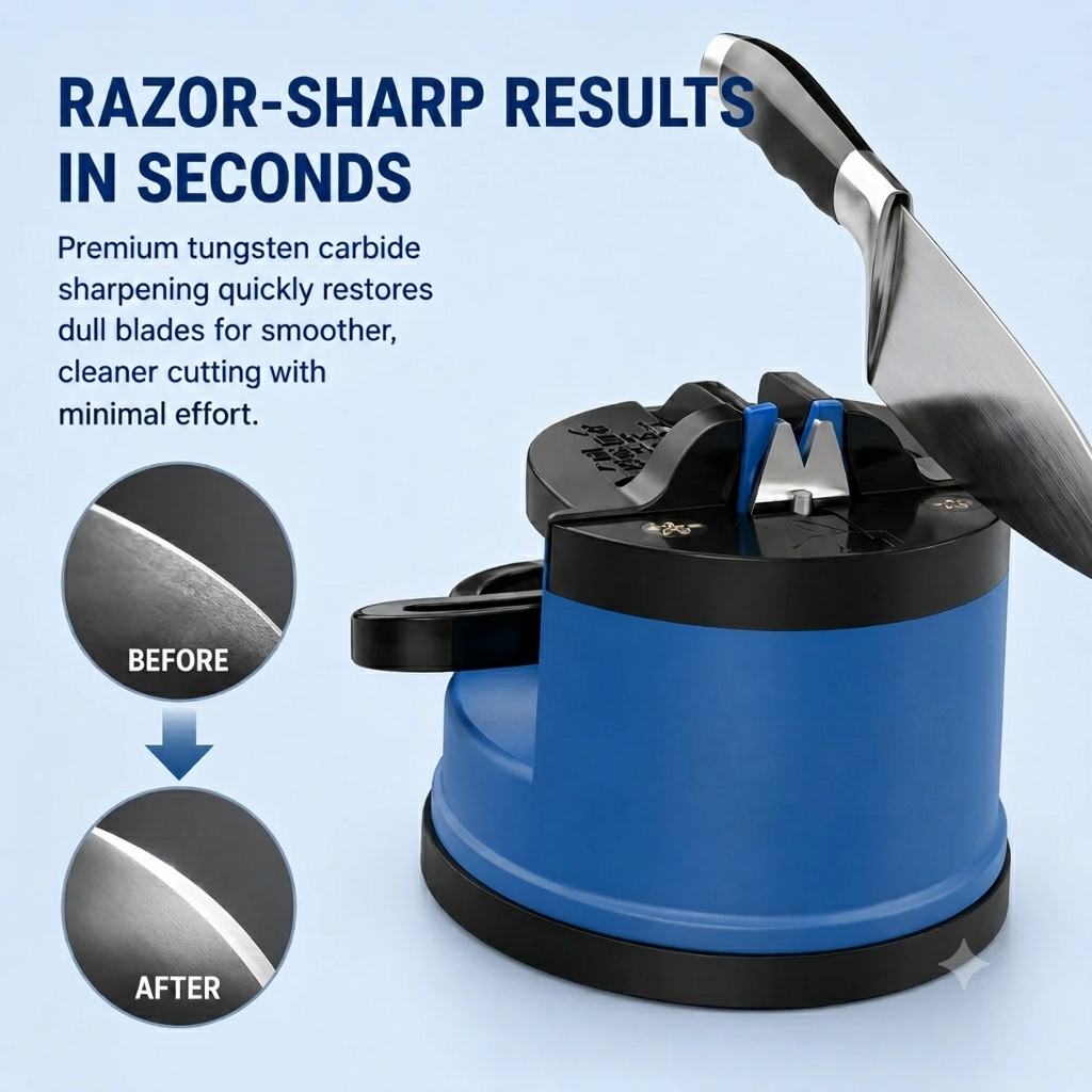 🔥 Kitchen Essential | Hands-Free Knife Sharpener