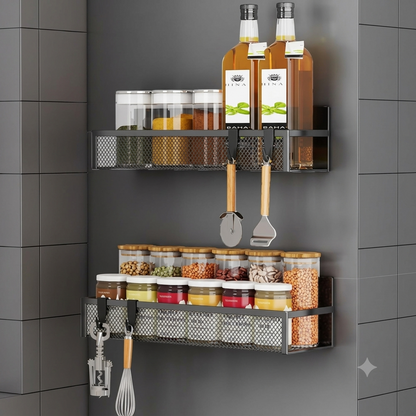 🔥Hot Sale | 2-Pack Magnetic Refrigerator Spice Rack Organizer