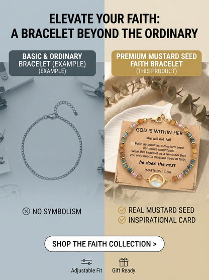 🔥 BEST SELLER ✨ Faith Grain Charm Wristlet 💛 Matthew 17:20 Inspired · Mountain-Moving Belief Keepsake 🙏