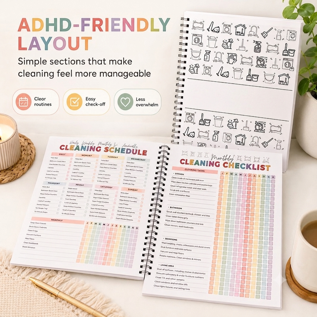 💥New Arrival | Cleaning Planner Spiral Bound Notebook