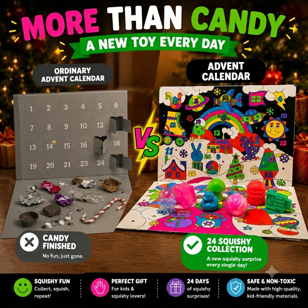 🎄 24-Day Squishy Advent Calendar – A New Surprise Every Day 🎁