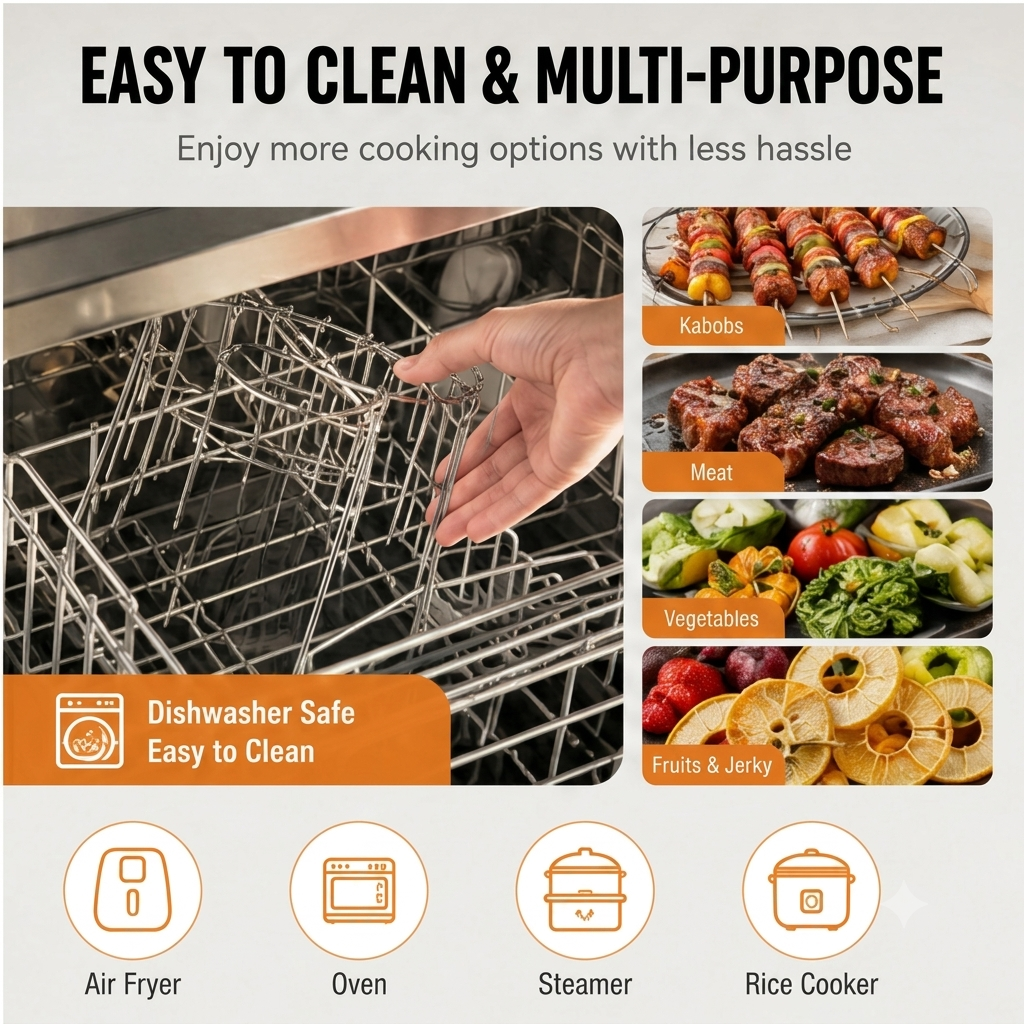 🔥Bestseller｜Air Fryer Grill Skewer Rack
