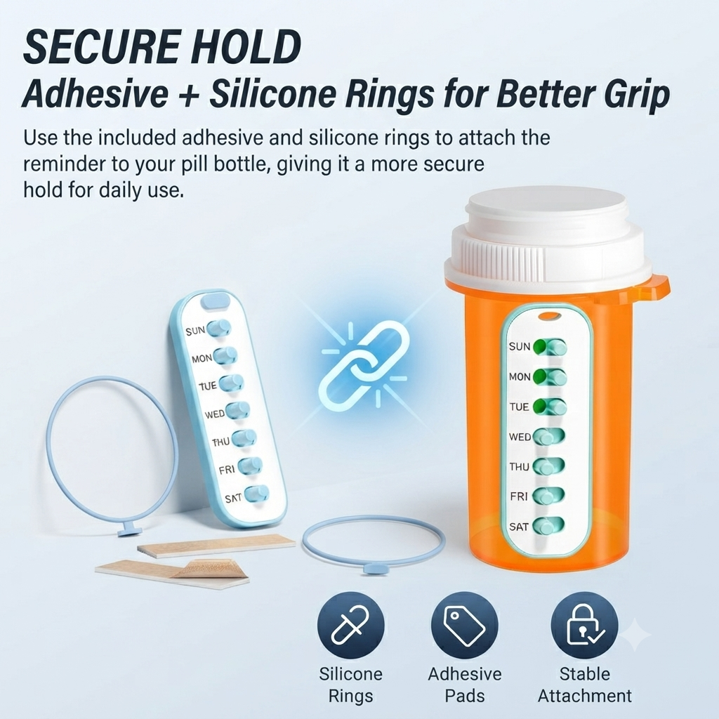 💥New Arrival | 4 Pack Pill Reminder, Lanyad or Sticker Pill Tracker