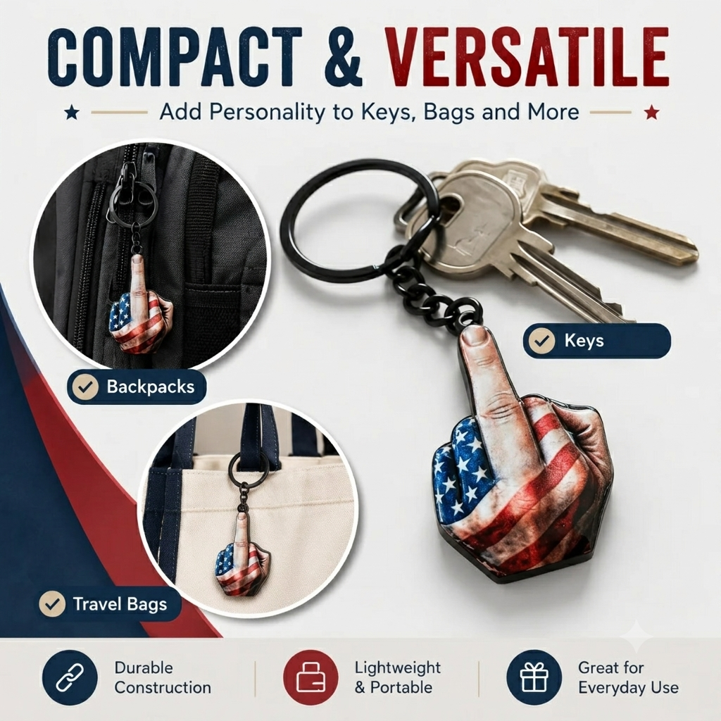 💥New Arrival | Middle Finger FAFO Keychain Aluminum Alloy