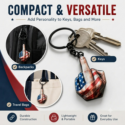 💥New Arrival | Middle Finger FAFO Keychain Aluminum Alloy