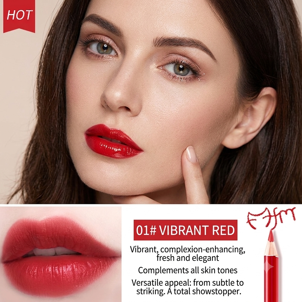 🔥Dual-Ended Lip Duo: Long-Lasting Waterproof Lip Liner + High-Gloss Lip Glaze Pen