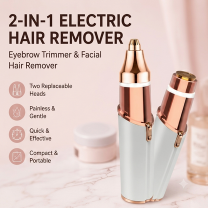 🔥 Hot Sale | 2-in-1 Rechargeable Facial & Eyebrow Hair Trimmer