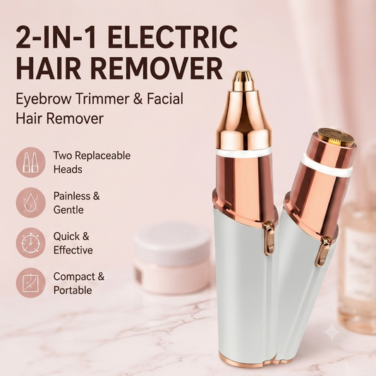 🔥 Hot Sale | 2-in-1 Rechargeable Facial & Eyebrow Hair Trimmer