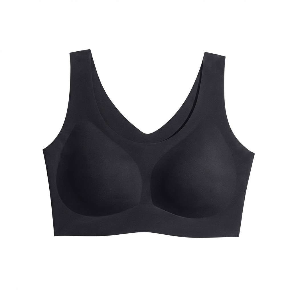 Seamless Wireless Bralette – Wide Comfort Straps, Breathable Lightweight Nude Bra, Smart Size Stretchy Fit