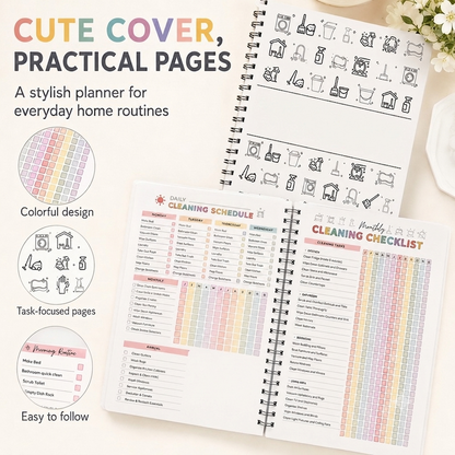 💥New Arrival | Cleaning Planner Spiral Bound Notebook