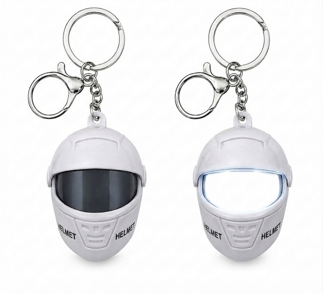 🏍️ Motorcycle Helmet LED Keychain with Light – Limited Time Sale