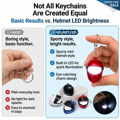 🏍️ Motorcycle Helmet LED Keychain with Light – Limited Time Sale