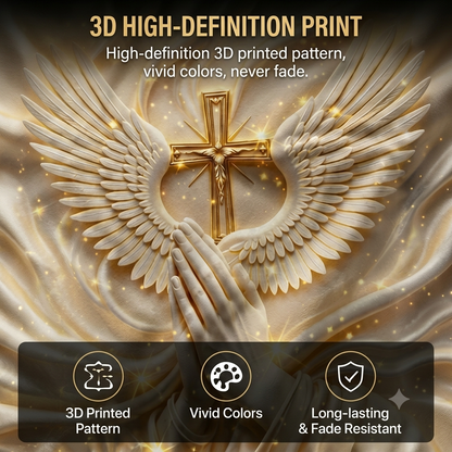 🔥 Hot Sale | Angel Wings Cross 3D Print Slim-Fit T-Shirt