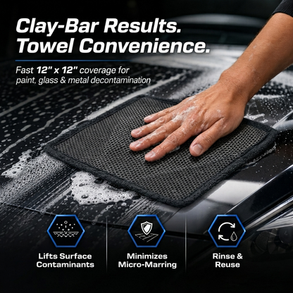 🧽 Clay-Bar Effect Detailing Towel – 12"x12" Microfiber Cloth for Car Paint & Glass
