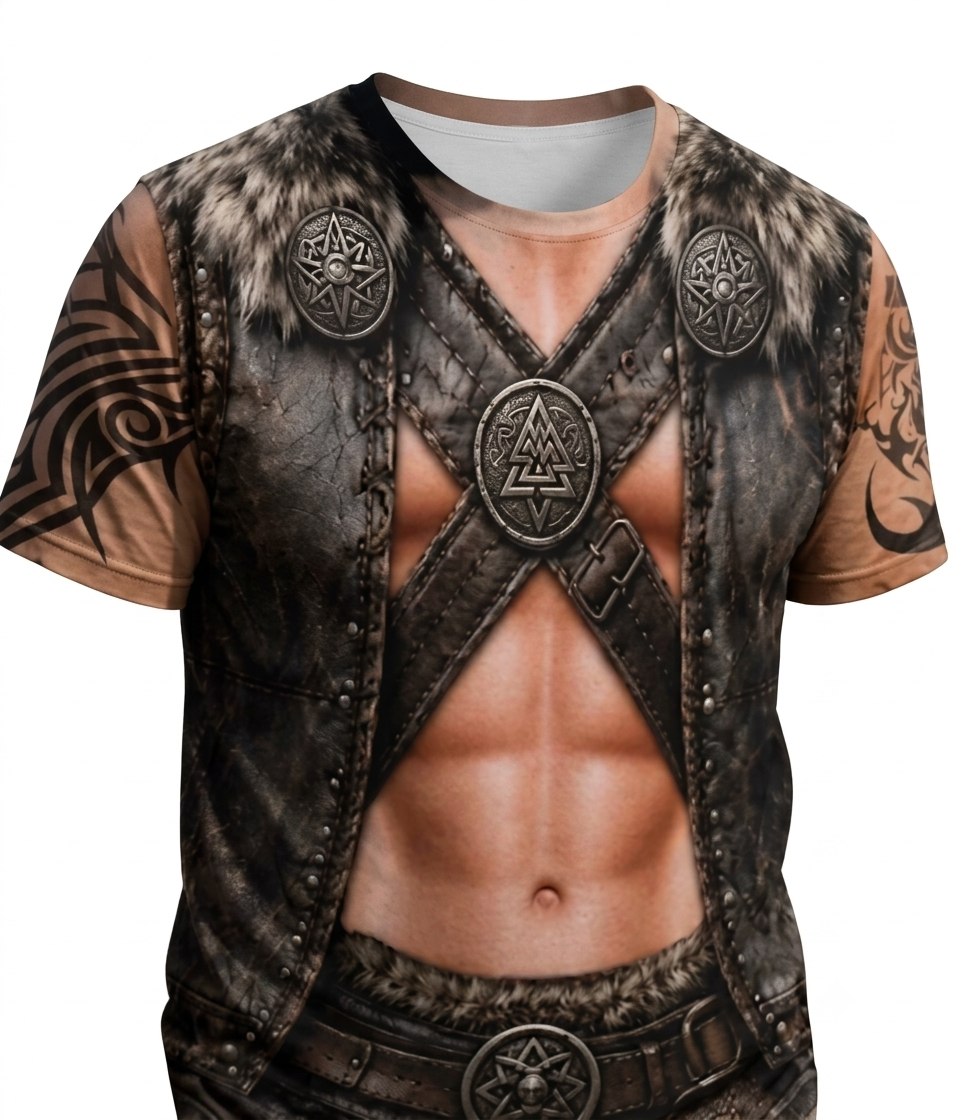 🔥🎁Funny Muscle T Shirt for Men,Personalized 3D Fake Open Shirt