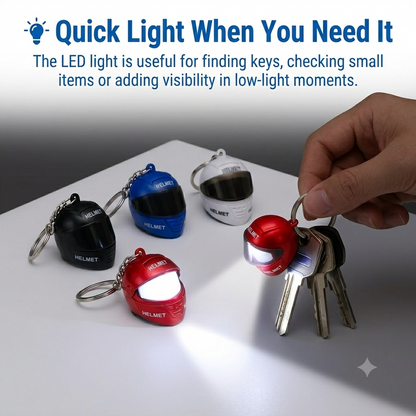 🏍️ Motorcycle Helmet LED Keychain with Light – Limited Time Sale