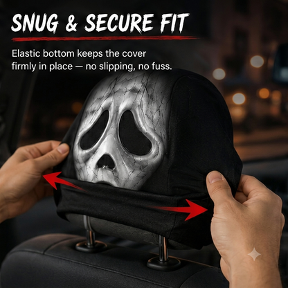 💥New Launch | Quirky Black Skull Car Headrest Cover