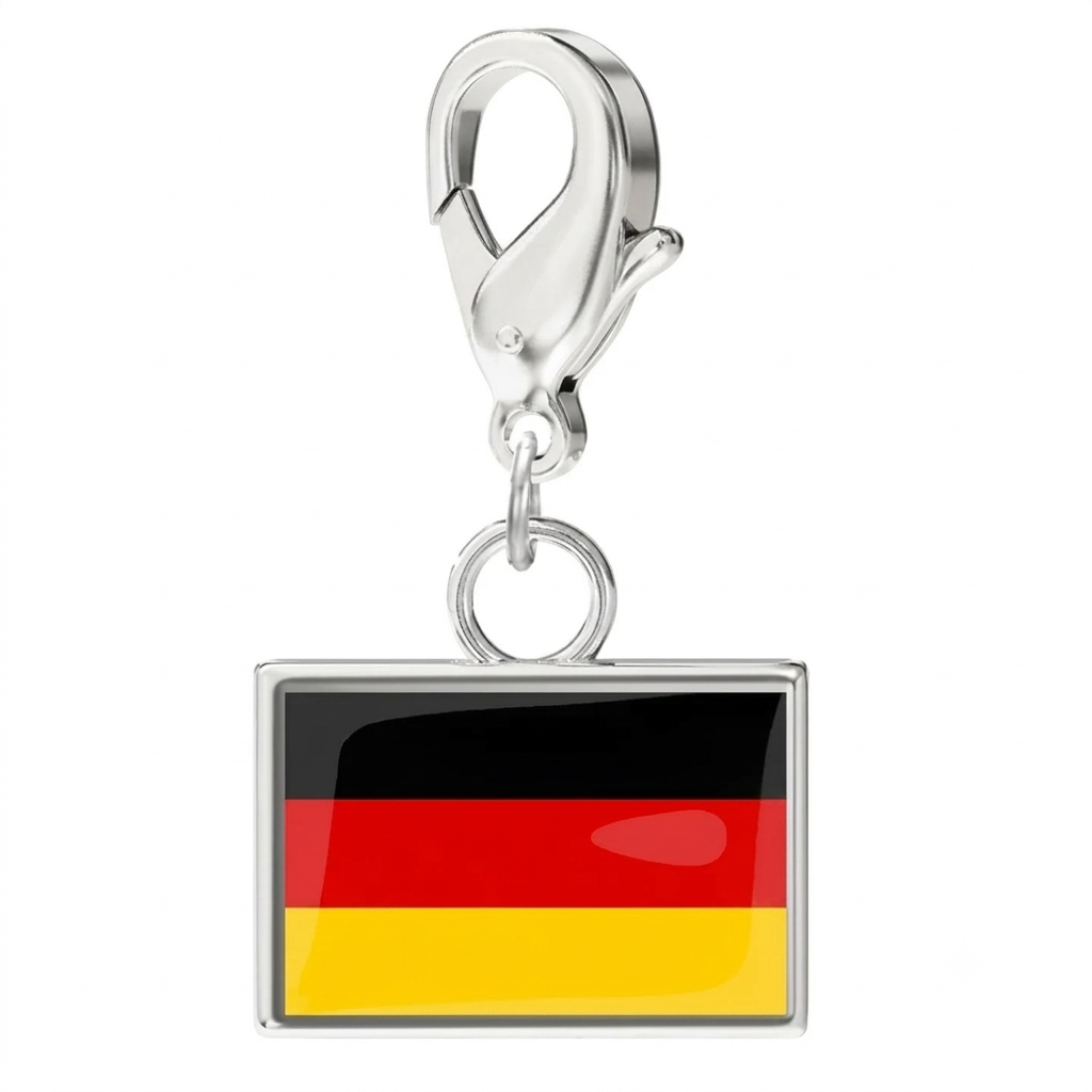 🔥Stainless Steel Country Flag Bracelet Pendant Hand Chain Charm Travel Keyring Ornament
