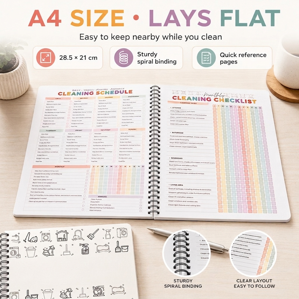 💥New Arrival | Cleaning Planner Spiral Bound Notebook