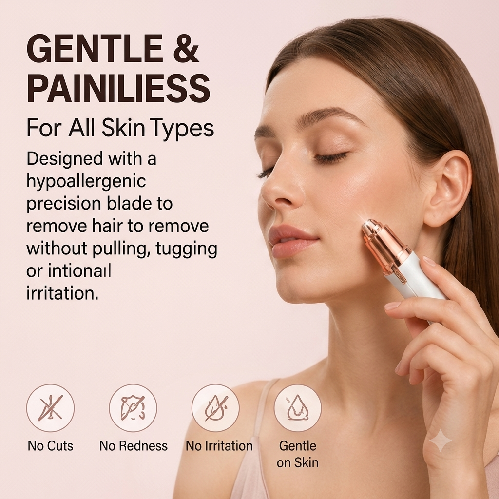 🔥 Hot Sale | 2-in-1 Rechargeable Facial & Eyebrow Hair Trimmer