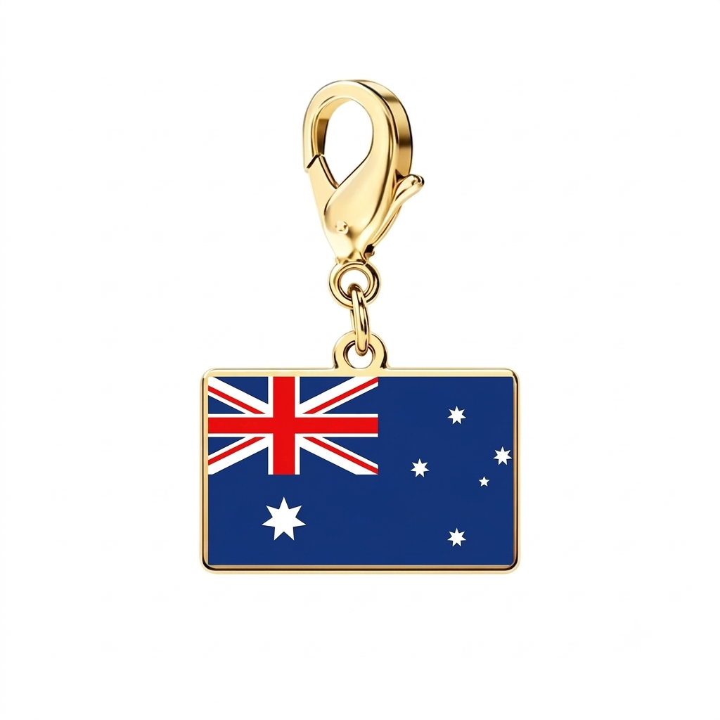 🔥Stainless Steel Country Flag Bracelet Pendant Hand Chain Charm Travel Keyring Ornament