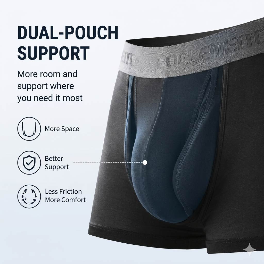 🔥[Father's Day Gift] ❄️SUMMER ESSENTIAL🔥 Men's Dual-Pouch Ice Silk Trunks(4PCS)
